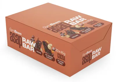 Produktbild von GymBeam - ASAP Raw Bar, 20 x 45 g, Kakao