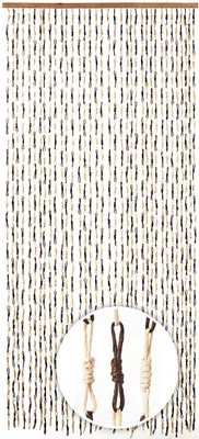 Produktbild von Lockardi Türvorhang Papiervorhang Knots - braun - Balkon / Terrasse - 90x200 cm | Insektenschutz Fliegenschutzvorhang Vorhang Dekovorhang Fadenvorhang
