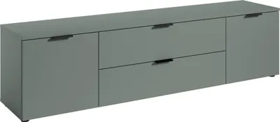 Produktbild von Lowboard >Linz< 2 Türen, 2 Schübe, in Salbei - 180x47x40cm (BxHxT)