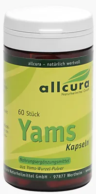 Produktbild von Allcura Yams Kapseln 250 mg Yamspulver, 60 St. Kapseln