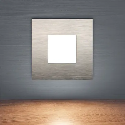 Produktbild von 6er SET LED Treppenbeleuchtung aus Aluminium für Schalterdoseneinbau 0,5W warmweiß Eckig Stufenbeleuchtung Treppenlicht 6103S-SN