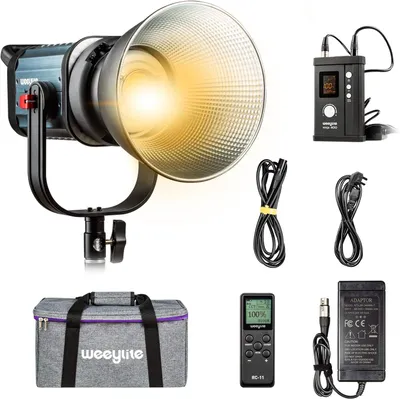 Zdjęcie produktu dla Lampa wideo LED - Lampa studyjna LED - Lampa wideo COB - Lampa fotograficzna - Stałe źródło światła - 150W, dwukolorowa, zakres temperatur barw 2500K-8500K