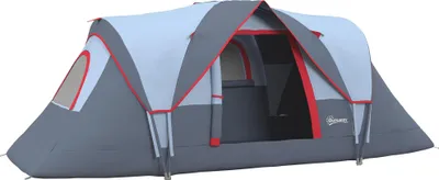 Produktbild von Campingzelt für 5-6 Personen, Tunnelzelt, Grau, 4.6x2.3x1.8m