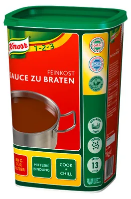 Verpackungsbild Knorr Feinkostsauce servierfertig fein abgestimmt zu Braten 1000g