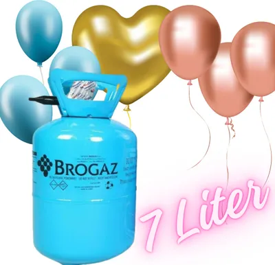 Produktbild von FORTENA Helium Balloon Gas – (7L) für ca. 30 Luftballons, Heliumflasche, Folienballons,Latexballons, leicht zu befüllendes Ballongas, ideal für Kindergeburtstage