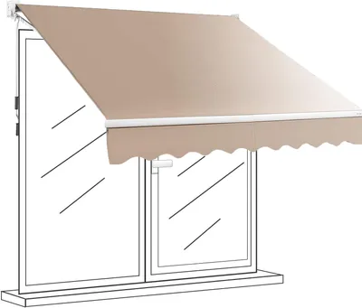 Produktbild von Goplus Klemm-Gelenkarmmarkise 245x200 cm mit Handkurbel & Volants, Grau, Polyestergewebe & Aluminiumrohr, für Balkon & Terrasse, ca. 12,6 kg
