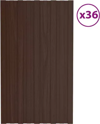 Produktbild von Dachpaneele 36 Stk. Verzinkter Stahl Braun 80x45 cm