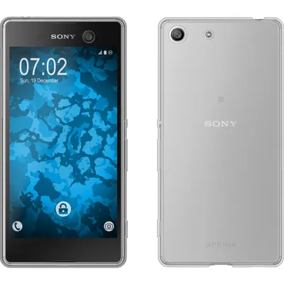 Produktbild von PhoneNatic Case kompatibel mit Sony Xperia M5 - clear Silikon Hülle transparent + 2 Schutzfolien