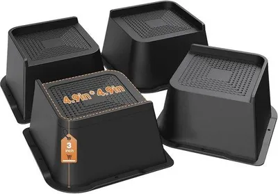 Produktbild von Famanu Möbelheber 3 Zoll Heavy Duty - Bis 2721 kg L-förmige Möbelheber für Sofa, Schreibtisch und Tisch (schwarz, 4 Stück)