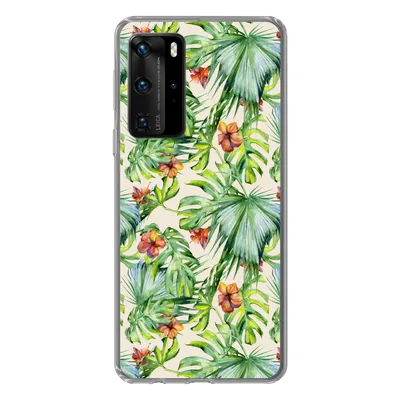 Produktbild von MuchoWow® Handyhülle Schutzhülle Hülle für Huawei P40 Pro Blume - Blatt - Muster Silikon Softcase Handy Hülle - Schutz