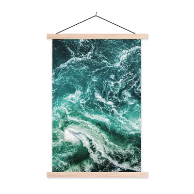 Produktbild von MuchoWow® Textilposter Ozean - Wasser - Meer - Luxus - Grün - Türkis 60x90 cm mit holzfarbenen Rahmen - Textil