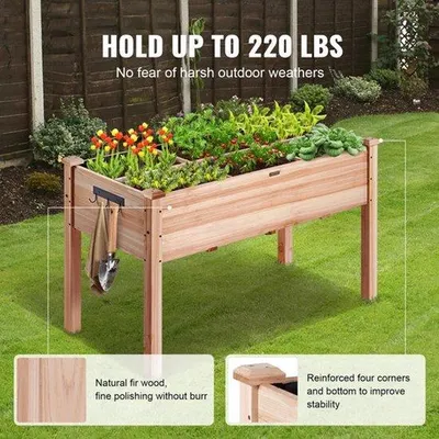 Produktbild von Holzgartenkiste - Met Abwasser - Stabil & Wetterfest - 100 kg Tragfähigkeit