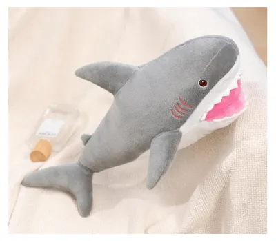 Image de Peluche requin, doudou de 50 cm, gris
