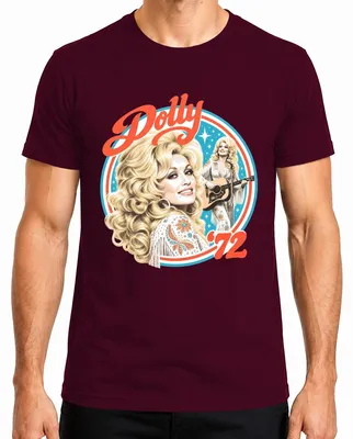 Immagine prodotto di Maglietta da uomo, stile retrò, con la scritta "Dolly Parton, 72, leggenda della musica country, Nashville", colore bordeaux, taglia M