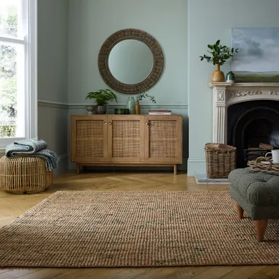 Juteteppich Jute Naturbelassen - Wohnzimmer_Natur-Grün_Rechteckig_#sku_SAF503119377582-SAF503119377584-SAF503119377585#