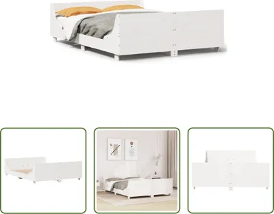 Produktbild von The Living Store Massivholzbett ohne Matratze Weiß 160x200 Kiefernholz