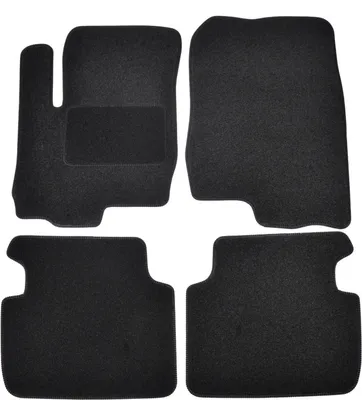 Produktbild von J&J AUTOMOTIVE | Velours Fußmatten Autotepiche Passend Für Mitsubishi Colt 2008-2013, 3tlg, Genaue Passform, rutschfeste Untregrund, Verstärkt Im Pedalbereich, mit Befestigungen
