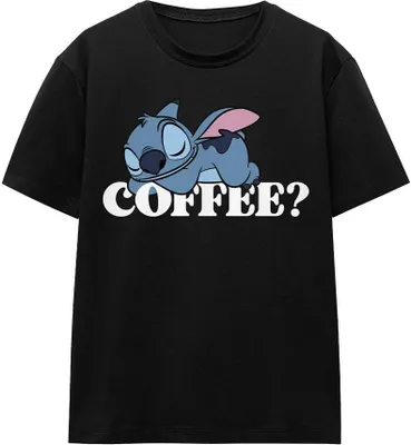 Produktbild von Lilo & Stitch - "Coffee?" T-Shirt für Damen TV19837 (M) (Schwarz)