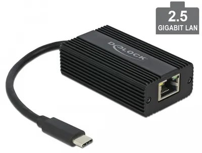 Produktbild von DeLOCK 66298, Kabelgebunden, USB Typ-C, Ethernet, 5000 Mbit/s, Schwarz
