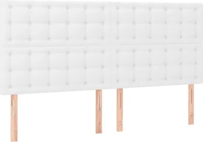 Produktbild von vidaXL Kopfteil Weiß 180x5x118/128 cm Kunstleder