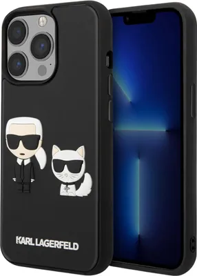 Produktbild von Karl Lagerfeld, Schutzhülle 3D Rubber Karl & Choupette Apple iPhone 13 Pro Max, Schwarz