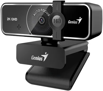 Zdjęcie produktu dla Kamera internetowa GENIUS FaceCam 3000AF: rozdzielczość 2K QHD, 60 klatek na sekundę, automatyczne ostrzenie, złącza USB-C i USB, mikrofon, osłona prywatności, statyw