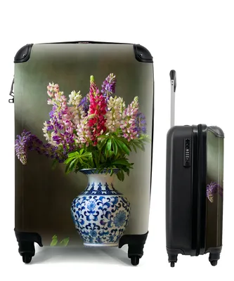 Produktbild von MuchoWow® Koffer Handgepäck Trolley Rollkoffer Kleine Reisekoffer mit 4 Rollen - Stilleben - Vase - Blumen - Cabin Size < 55x40x23 cm & 55x40x20 cm - Fotokoffer - Kabinenkoffer - Boardgepäck - Reise-Box - Reisekoffer - Reisegepäck - Koffer mit Bild - Trolley für Kinder