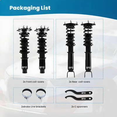 Image de Kit de ressorts avec amortisseurs réglables en hauteur - Suspension à ressorts (coilover) permettant une réduction de la hauteur de 25 à 75 mm