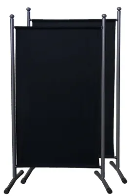 Produktbild von Set aus 2 Paravents, 180 x 78 cm, schwarze Sichtschutzwand für den Garten