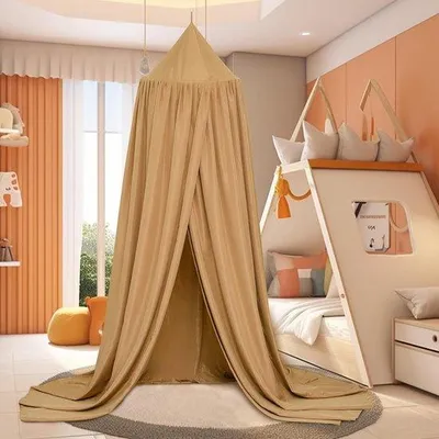 Produktbild von Famanu Baldachin Kinderzimmer, Betthimmel Babybett, rund, 4 Farben, 56 x 230 x 450 cm