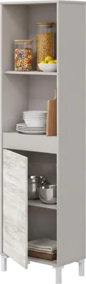 Image de Spineda - Buffet, 49x28x174h cm Beige, Tiroirs