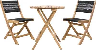 Produktbild von osoltus Sitzgruppe Holz für Balkon, Bistrotisch mit 2 Stühlen