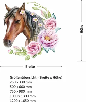 Produktbild von 237 Wandtattoo Pferd Kopf braun - Größe 250 x 330 mm