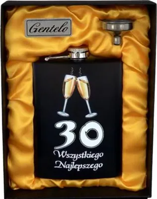 Produktbild von Geschenk-Flachmann Set zum 30. Geburtstag, Edelstahl