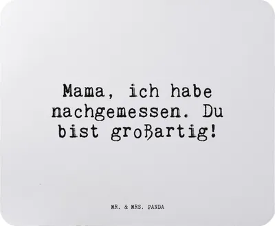 Produktbild von Mr. & Mrs. Panda Mouse Pad Mama, ich habe nachgemessen.... - Aquarellblau - Geschenk, Danke, Mutter, Dankeschön, mousematte, laptop mauspad, Mami, Sprüche, Mousepad