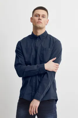 Produktbild von Blend BHBugley garment dyed oxford Herren Freizeithemd Hemd Button-Down-Kragen Hochwertige Baumwoll-Qualität Langarm Unifarben
