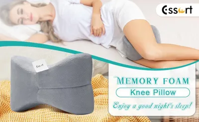 Produktbild von Ortho-Kniekissen Grau – Ergonomisches Kniekissen aus Memory-Schaum für Seitenschläfer | Entlastung für Knie, Hüfte & Wirbelsäule