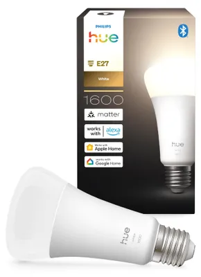 Produktbild von Philips Hue White A67 – Smart-Lampe E27 – 1600, Intelligentes Leuchtmittel, Bluetooth/Zigbee, Weiß, LED, E27, A21