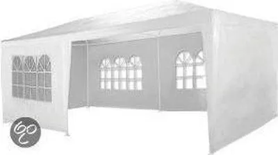Immagine prodotto di Tenda da festa / tendone bianco 3x6m con 8 pannelli laterali in acciaio