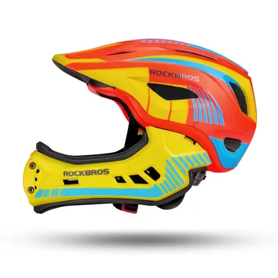 Produktbild von ROCKBROS Kinderhelm Fahrrad Schutzhelm Anti-Schweiß EPS/PC M( 54-57CM) Orange Gelb