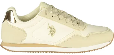 Produktbild von Beiger Damensportschuh mit Weiß/Gold Akzenten & herausnehmbarem Fußbett