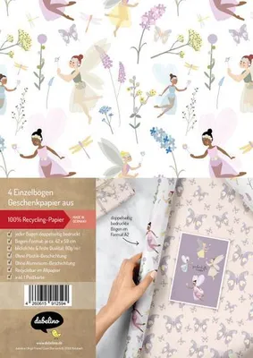 Image de Lot de papiers cadeaux pour enfants : fées / elfes / papillons