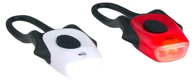 Image de Ensemble De Feux De Vélo Led Avant Et Arrière Silicone Dunlop Pour Batteries