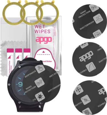 Produktbild von apgo 3 Stück Schutzglas, Matt, kompatibel mit Manta SWT9301 Sprita Pro Smartwatch, Hybrid 8H, Ersatz für Hartglas, Displayschutzglas, Bildschirmschutz, Displayschutz, kratzfest
