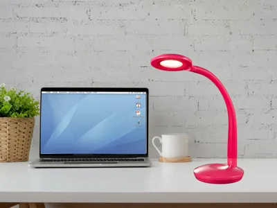Productafbeelding van LED-bureaulamp COBRA, rood, met flexibele arm en touchdimmer, 32 cm hoog