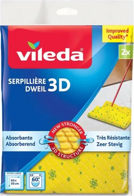 Image de Vileda - Mop 3D jaune 2 pièces