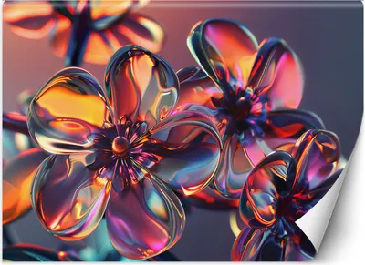 Produktbild von Vlies fototapete Glasblumen in Pastellfarben 250x175 cm Feeby Bunt inkl. Kleber einfache Montage