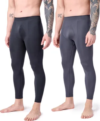 Produktbild von Ladeheid 2er Pack Lange Unterhosen Herren für Winter Sport Ski Outdoor LA40-260 (Schwarz/Graphite, M)