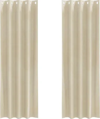 Produktbild von vidaXL Verdunkelungsvorhänge 2 stk. Creme 140 x 260 cm Samt