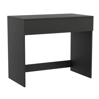 Produktbild von Schreibtisch Computertisch schwarz matt - 75x50 cm mit Schublade Kabeldurchlass kompakt